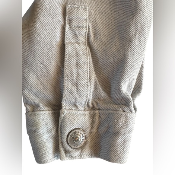 ZARA Women's Off-White Denim cropped Jean Jacket Sz Small preloved - Picture 7 of 9